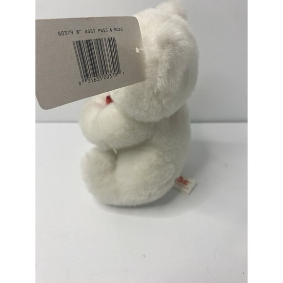 PBC International White Cat 7” Plush Tag Alongs Red Bow Blue Eyes W/ Tag - Picture 4 of 8